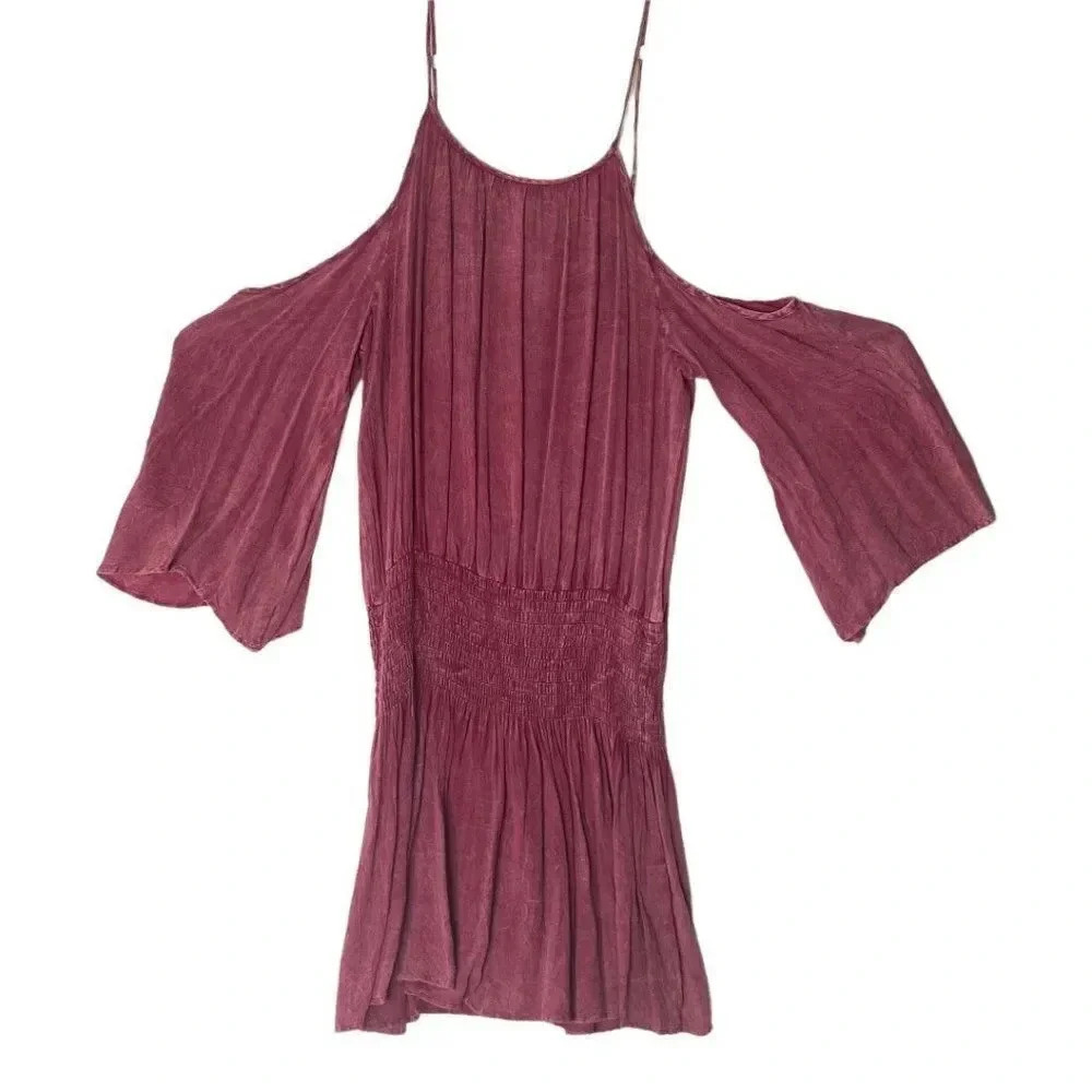 Flying Tomato Cold Shoulder Mini Dress Medium Cranberry/Maroon Size Medium